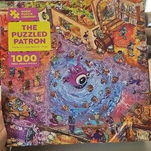 The Puzzled Patron 1000-Piece Jigsaw Puzzle - Purple/Blue